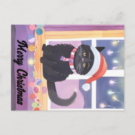 Merry Black Cat-jul Vykort