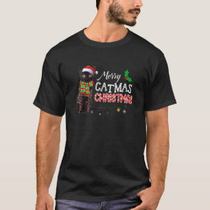 Merry Black Catmas jul Pets Santa Cat Pajama T Shirt