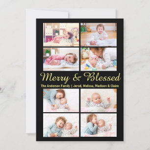 Merry & Bless 8 foton - julkort Inbjudningar