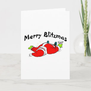 Merry Blitzmas Santa Helgkort