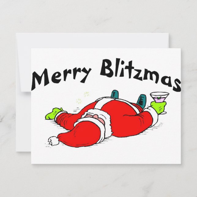 Merry Blitzmas Santa Julkort (Framsida)