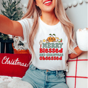 Merry Blsed och jul Kvinnor T-Shirt
