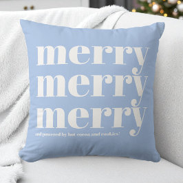 Merry Blue White Typography-Roligten Juli Helgdag Kudde