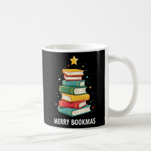Merry Bookmas - Festive Bok Stack för Bok Älskare Kaffemugg