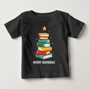 Merry Bookmas - Festive Bok Stack för Bok Älskare T Shirt