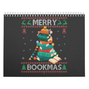 Merry Bookmas Funny Ugly Julafton Sweater Bibliote Kalender