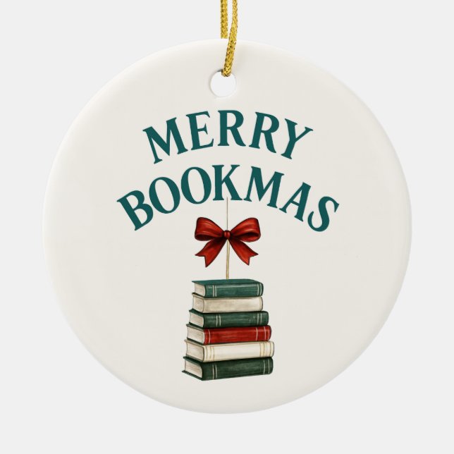 Merry Bookmas  Julgransprydnad Keramik (Framsidan)