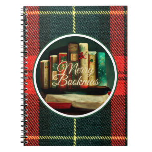 Merry Bookmas, Readers och Bok Älskare Notebook Anteckningsbok