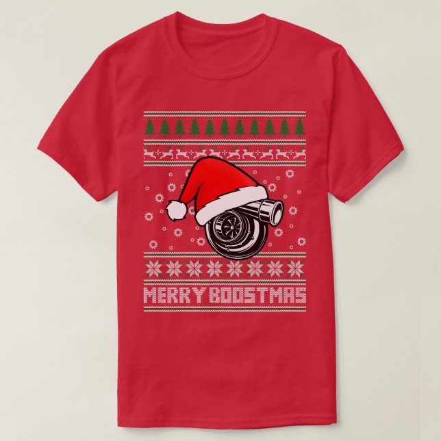 Merry Boostmas Turbo Ugly jul T Shirt (Design framsida)