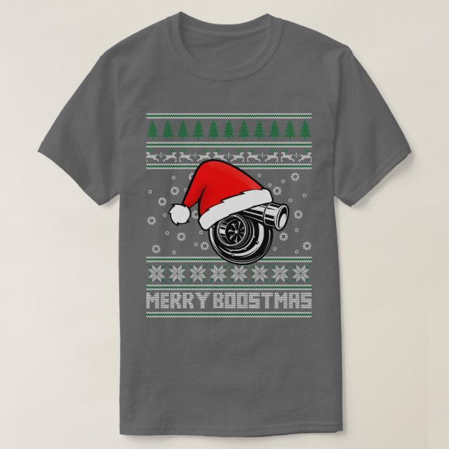 Merry Boostmas Turbo Ugly jul T Shirt (Design framsida)