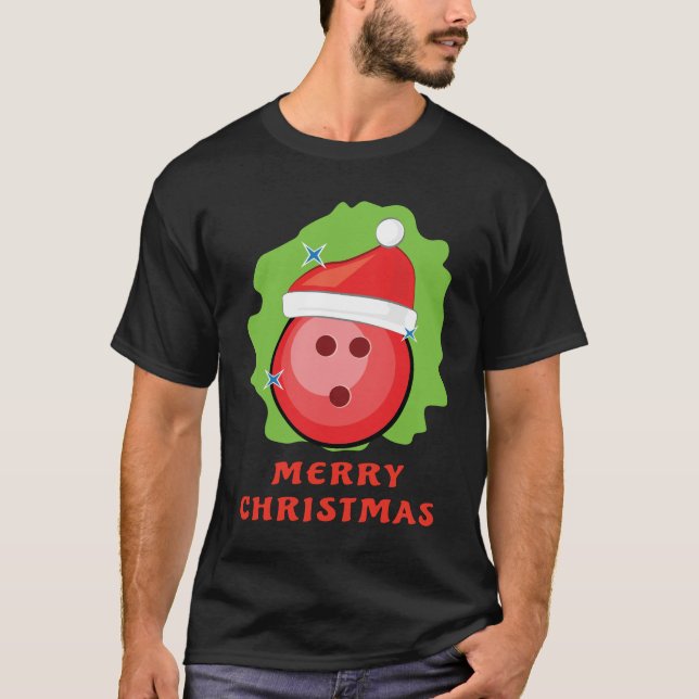 Merry Bowling jul - roligt T Shirt (Framsida)
