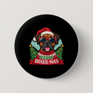 Merry Boxer-mas Cute Boxer Hund jul Knapp