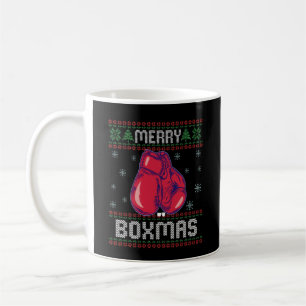 Merry Boxmas Ugly jul Sweater Boxing Älskare Kaffemugg