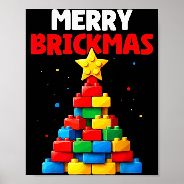 Merry Brickmas Block Building Builder Brick Master Poster (Framsidan)