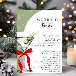 Merry & Bride Martini Jul Bröllopsdusch Inbjudningar