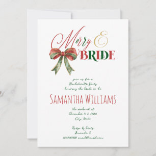 Merry & Bride Winter jul Bride Bachelorette Inbjudningar