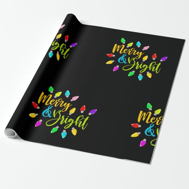 *~* Merry Bright AP44 Neon jul Ljus Presentpapper (Utrullad)