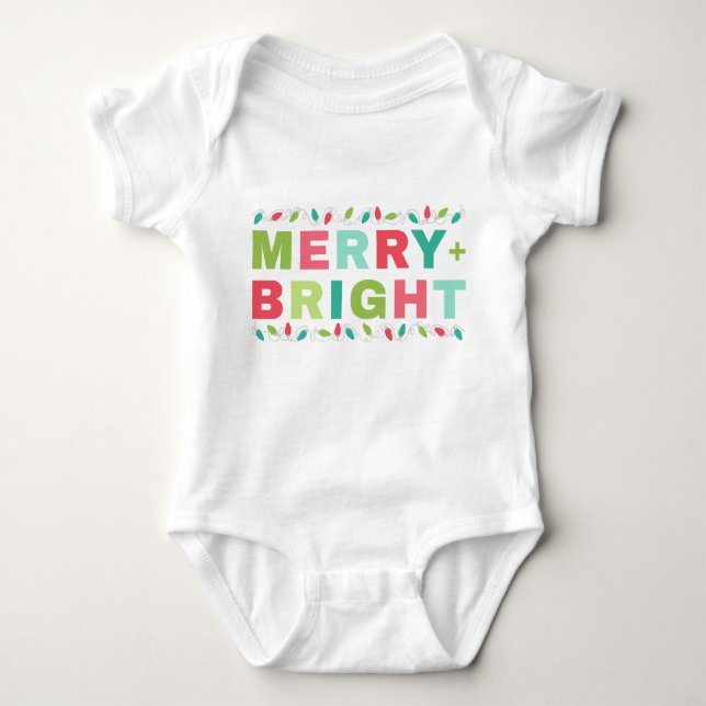 Merry + Bright Baby Helgdag Bodykostym T Shirt (Framsida)
