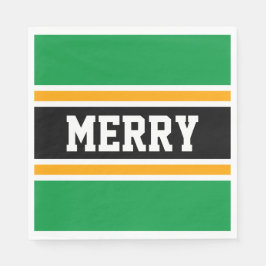 MERRY Bright Black Gult Festive Rand Pappersservett