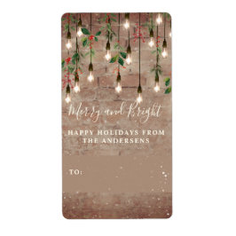 Merry + Bright Brick String Light Brick God Jul Fraktsedel