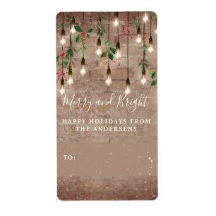 Merry + Bright Brick String Light Brick God Jul Fraktsedel