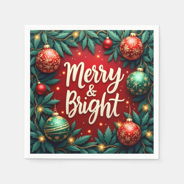 Merry & Bright Christmas  Pappersservett (Framsidan)