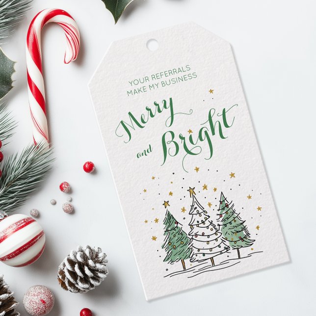 Merry & Bright Christmas Pop By Presentetikett (Merry and Bright Christmas Pop By Tag for Real Estate Marketing)