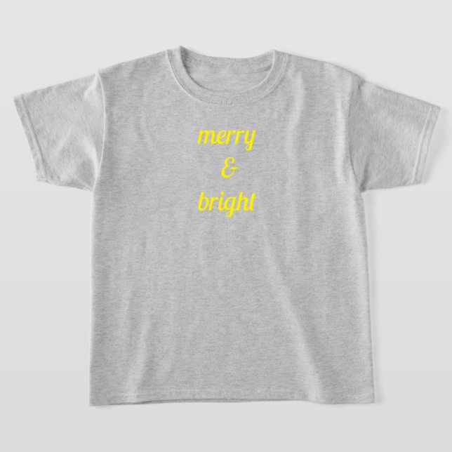 Merry & Bright Classy Grått Gult Anpassningsbar Gi T Shirt (Laydown)