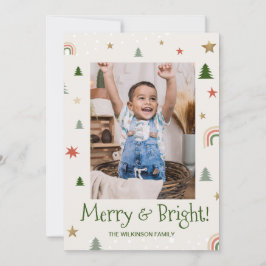 Merry Bright Cute Modern Family Phoo Ho Julkort