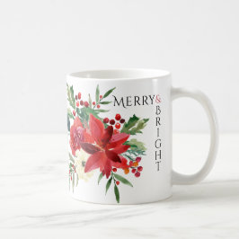 Merry Bright Elegant Poinsettia Blommigt jul Kaffemugg