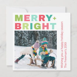 Merry + Bright ett fotojulkort