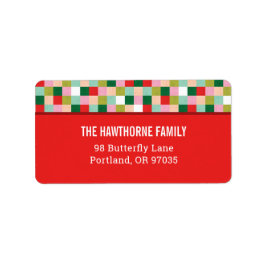 Merry & Bright Färg Blocks Adressetikett