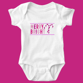 Merry & Bright, God jul Baby Bodykostym T Shirt