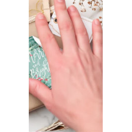 Merry Bright God jul Holly Blommigt Adress Runt Klistermärke