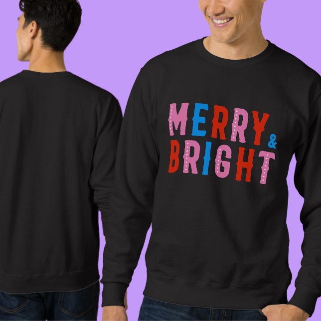 Merry & Bright, God jul Lång Ärmad Tröja (Skapare uppladdad)