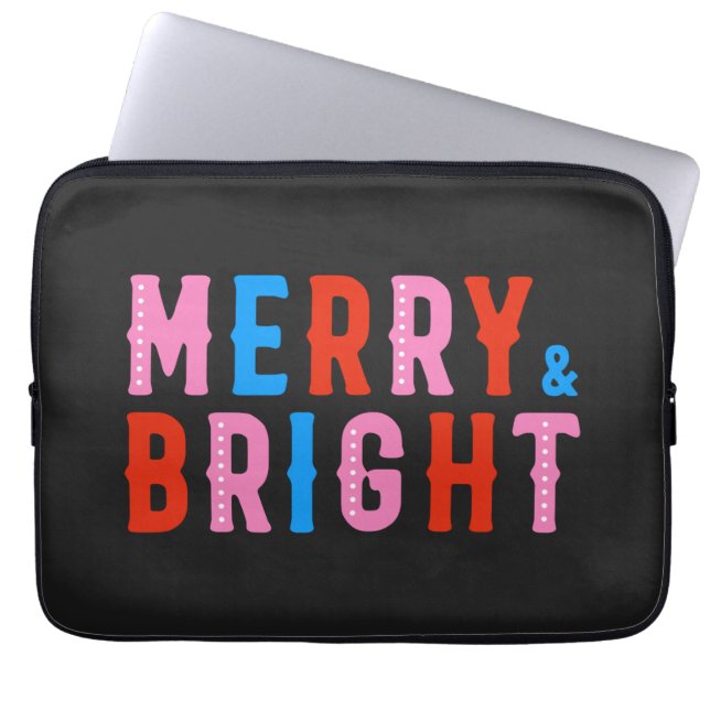 Merry & Bright, God jul Laptop Fodral (Framsidan)