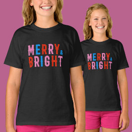 Merry & Bright, God jul T Shirt