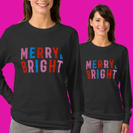 Merry & Bright, God jul T Shirt