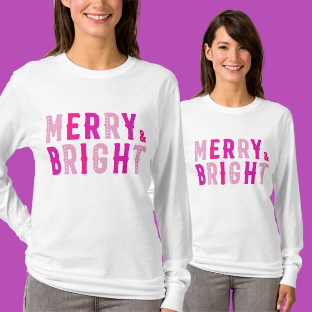 Merry & Bright, God jul T Shirt (Skapare uppladdad)