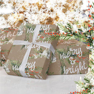 Merry & Bright Gräs Bough Berries & Candlelight Presentpapper