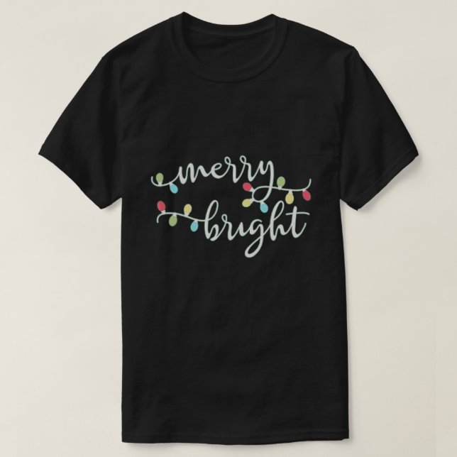 "Merry & Bright Helgdag Graphic T-Shirt (Design framsida)