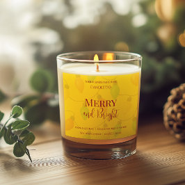 Merry & Bright Holiday | Editable Christmas Candle Fyrkantigt Klistermärke