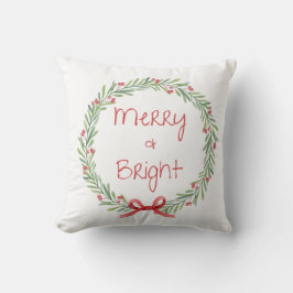 Merry & Bright Holiday Pillow Kudde