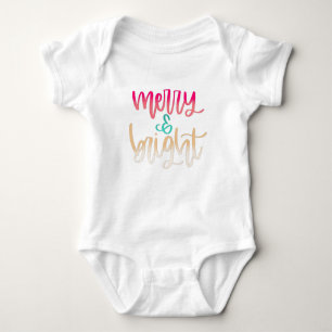 Merry & Bright jul Baby Bodykostym T Shirt