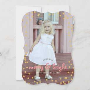 Merry Bright Jul Cute Anpassningsbar Helgdag Photo Julkort