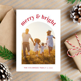 Merry Bright jul-familjens Arch-foto Julkort