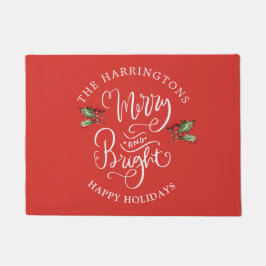 Merry Bright jul Family Namn Doormat