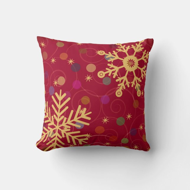 Merry & Bright jul Helgdag Snowflake Bendel Kudde (Framsida)