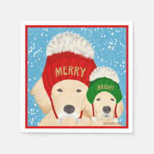 Merry Bright jul Hundar Napkins Pappersservett