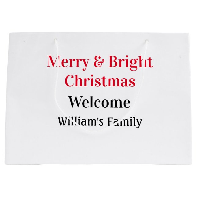 Merry Bright jul - lägg till familj namn välkommen (Framsidan)